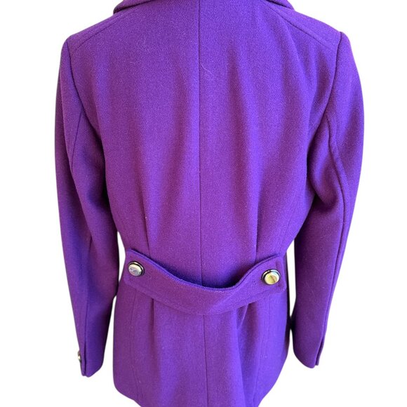 Coldwater Creek NewWT Purple Wool Blend Button Lined Pea Coat Small (8) - Picture 3 of 8